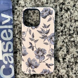 Casely Floral Phone Case - Blue and Cream